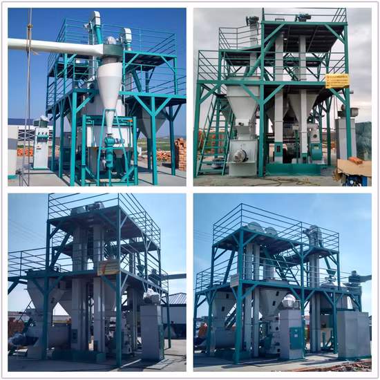 1000-2000kg/h 소 말 낙타를 위한 알팔파 곡물 사료 펠릿 생산 라인